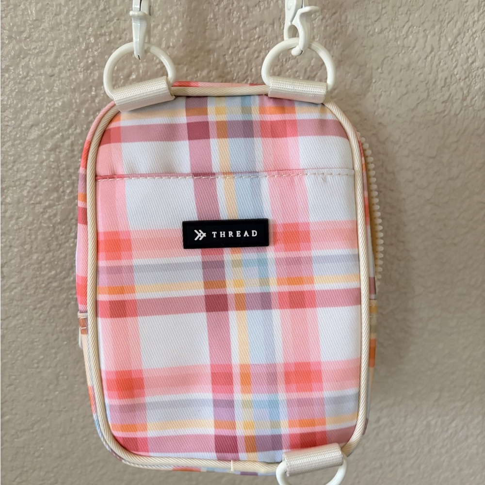 Thread Quinn Plaid Crossbody Bag- Purple and White